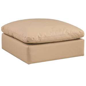 Meridian Comfy Tan Vegan Leather Modular Ottoman