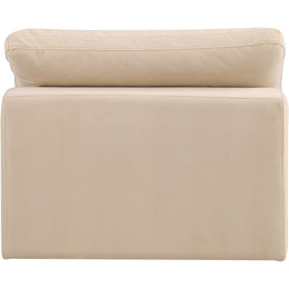 Meridian Comfy Beige Velvet Modular Armless Chair