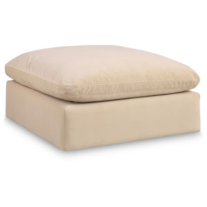 Meridian Comfy Beige Velvet Modular Ottoman