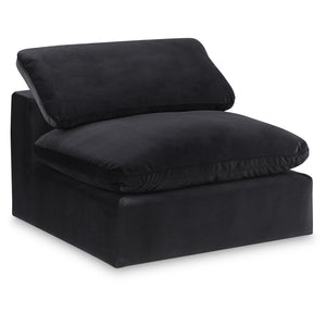 Meridian Comfy Black Velvet Modular Armless Chair