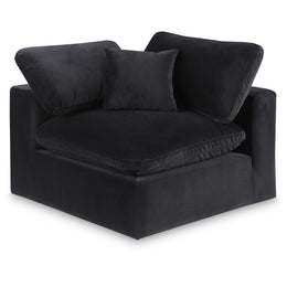 Meridian Comfy Black Velvet Modular Corner Chair