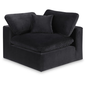 Meridian Comfy Black Velvet Modular Corner Chair