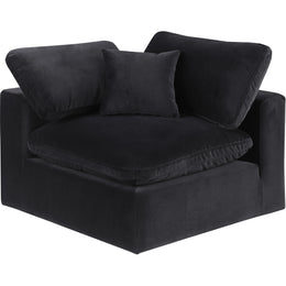 Meridian Comfy Black Velvet Modular Corner Chair