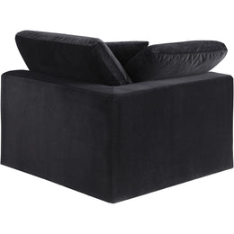 Meridian Comfy Black Velvet Modular Corner Chair