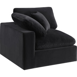 Meridian Comfy Black Velvet Modular Corner Chair