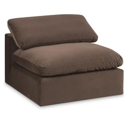Meridian Comfy Brown Velvet Modular Armless Chair