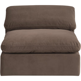 Meridian Comfy Brown Velvet Modular Armless Chair