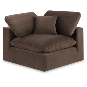 Meridian Comfy Brown Velvet Modular Corner Chair