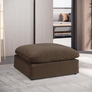 Meridian Comfy Brown Velvet Modular Ottoman