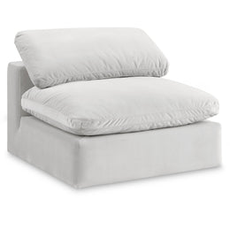 Meridian Comfy Cream Velvet Modular Armless Chair