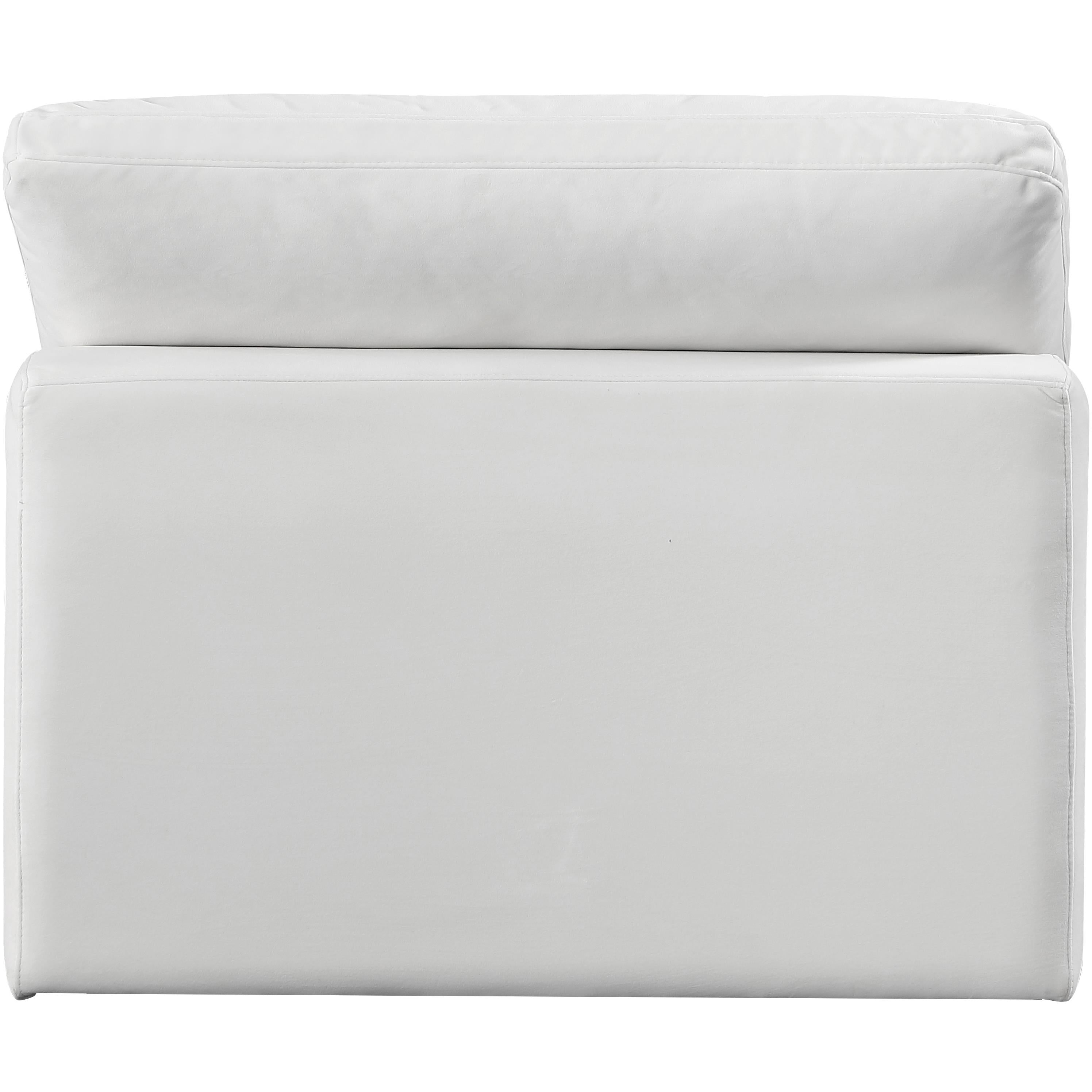 Meridian Comfy Cream Velvet Modular Armless Chair