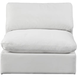 Meridian Comfy Cream Velvet Modular Armless Chair