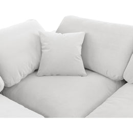 Meridian Comfy Cream Velvet Modular Corner Chair