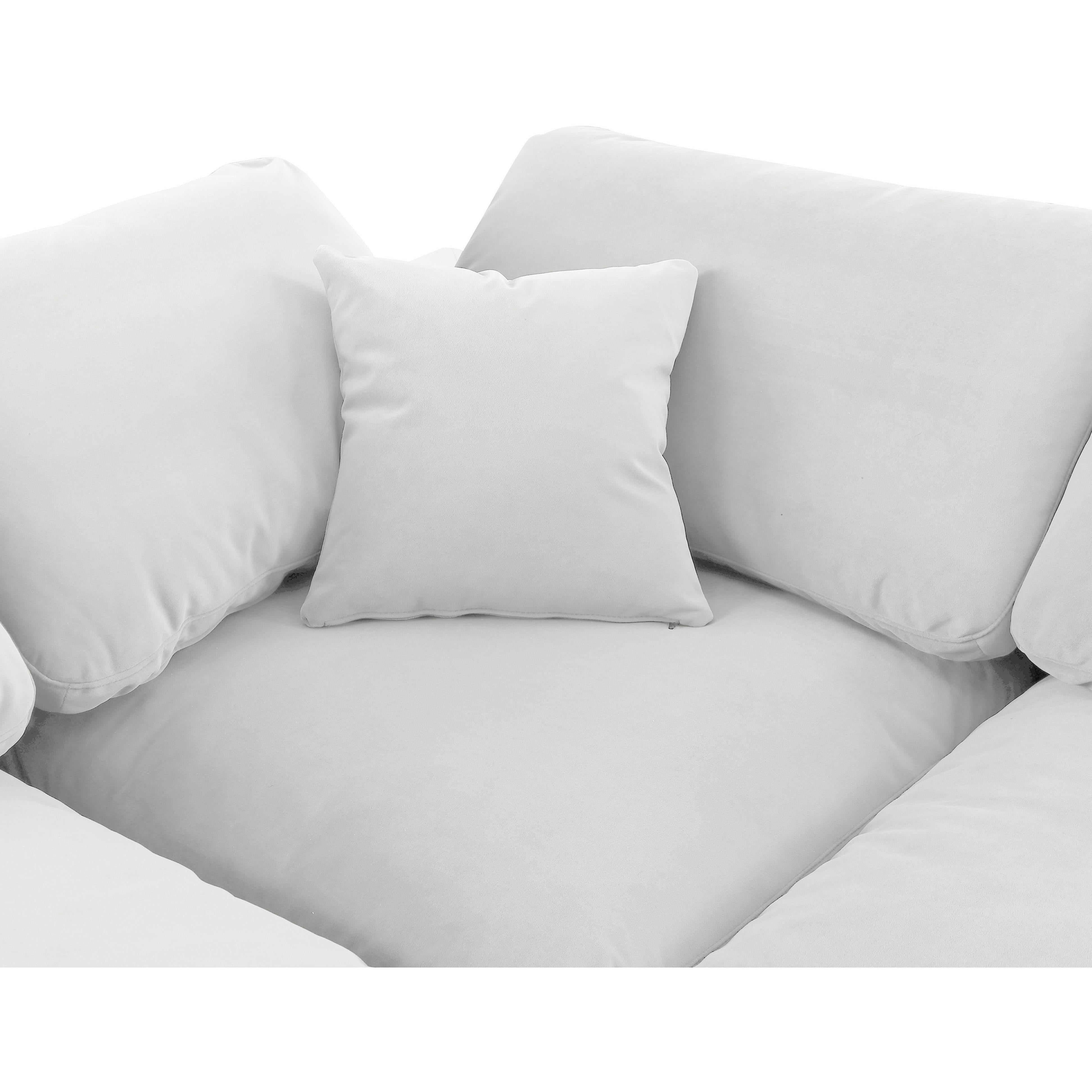 Meridian Comfy Cream Velvet Modular Corner Chair