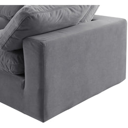 Meridian Comfy Grey Velvet Modular Corner Chair