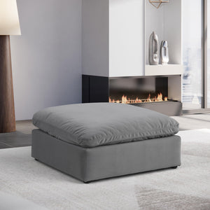 Meridian Comfy Grey Velvet Modular Ottoman