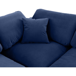 Meridian Comfy Navy Velvet Modular Corner Chair