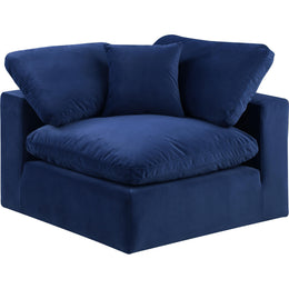 Meridian Comfy Navy Velvet Modular Corner Chair