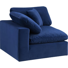 Meridian Comfy Navy Velvet Modular Corner Chair