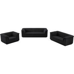 Meridian Cascade Black Boucle Fabric Chair