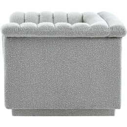 Meridian Cascade Grey Boucle Fabric Chair
