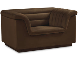 Meridian Cascade Brown Velvet Fabric Chair