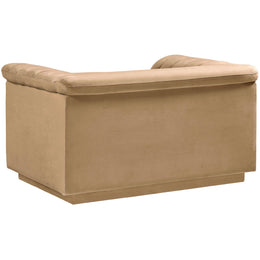 Meridian Cascade Camel Velvet Fabric Chair