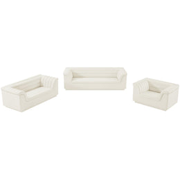 Meridian Cascade Cream Velvet Fabric Chair