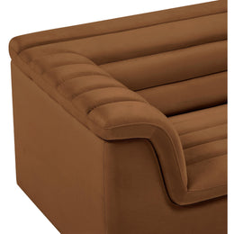 Meridian Cascade Saddle Velvet Fabric Chair