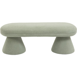 Meridian Drum Mint Faux Shearling Teddy Fabric Bench