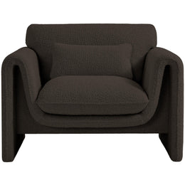 Meridian Stylus Brown Boucle Fabric Chair