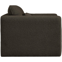 Meridian Stylus Brown Boucle Fabric Chair