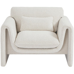 Meridian Stylus Cream Boucle Fabric Chair