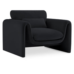 Meridian Sloan Black Velvet Fabric Chair
