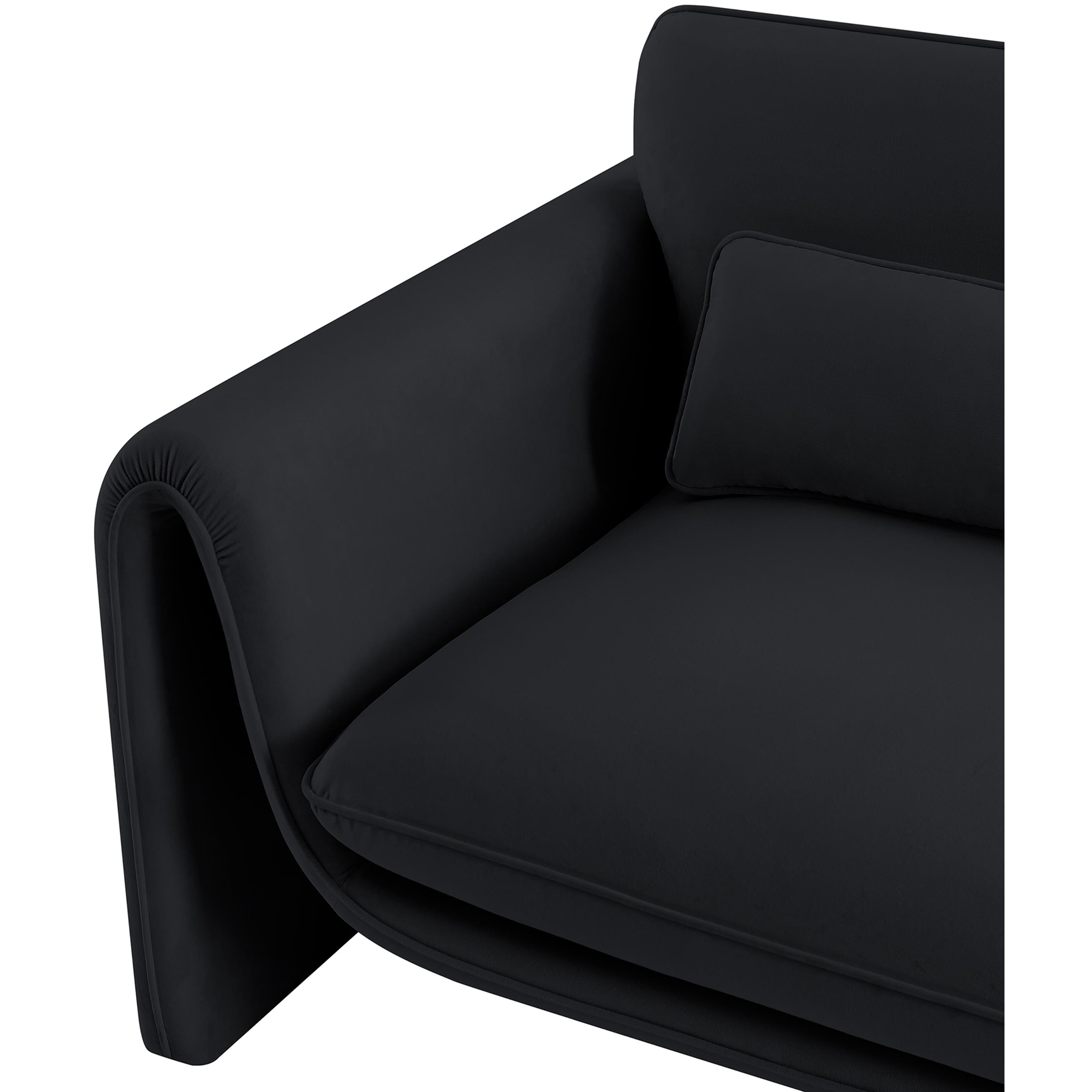 Meridian Sloan Black Velvet Fabric Chair