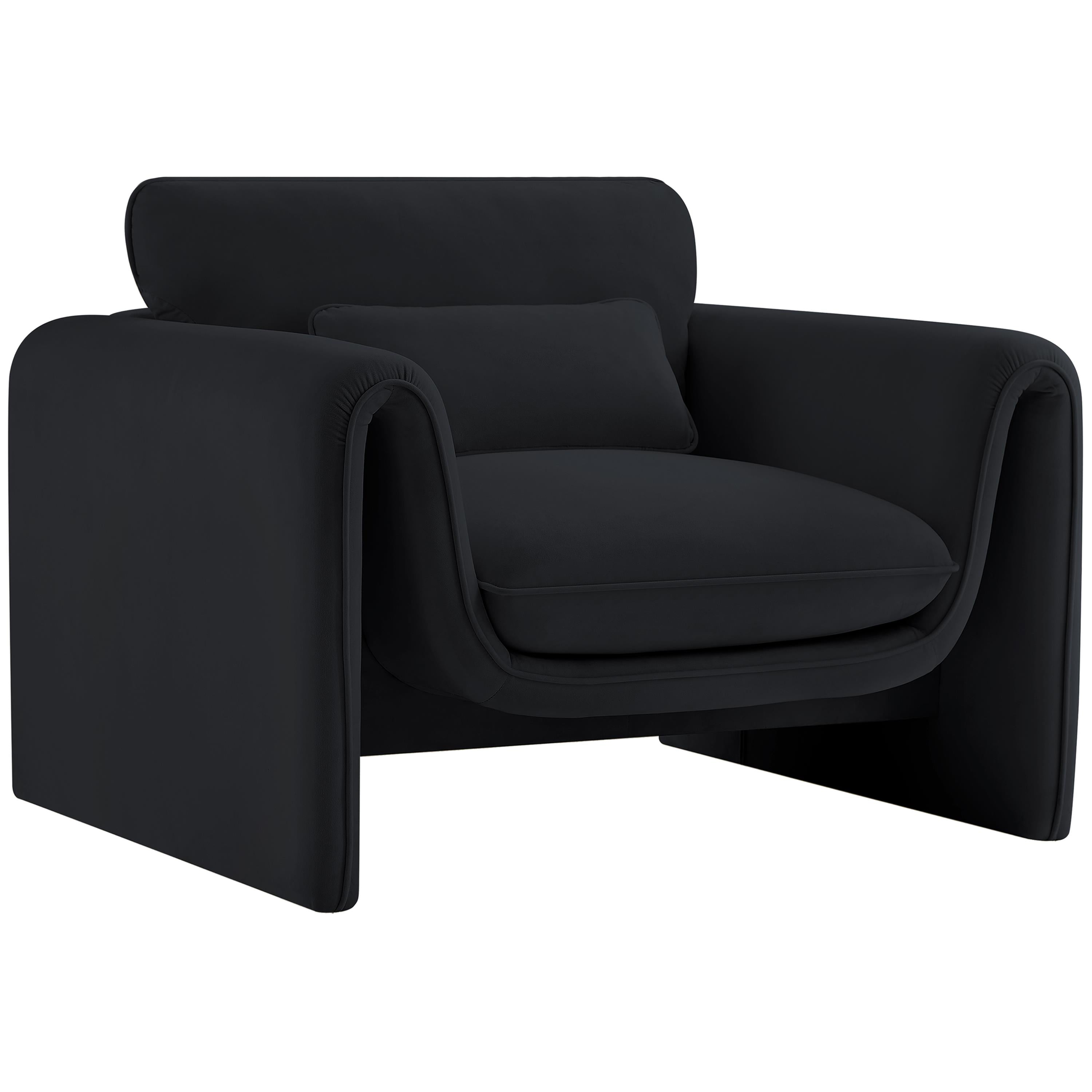 Meridian Sloan Black Velvet Fabric Chair
