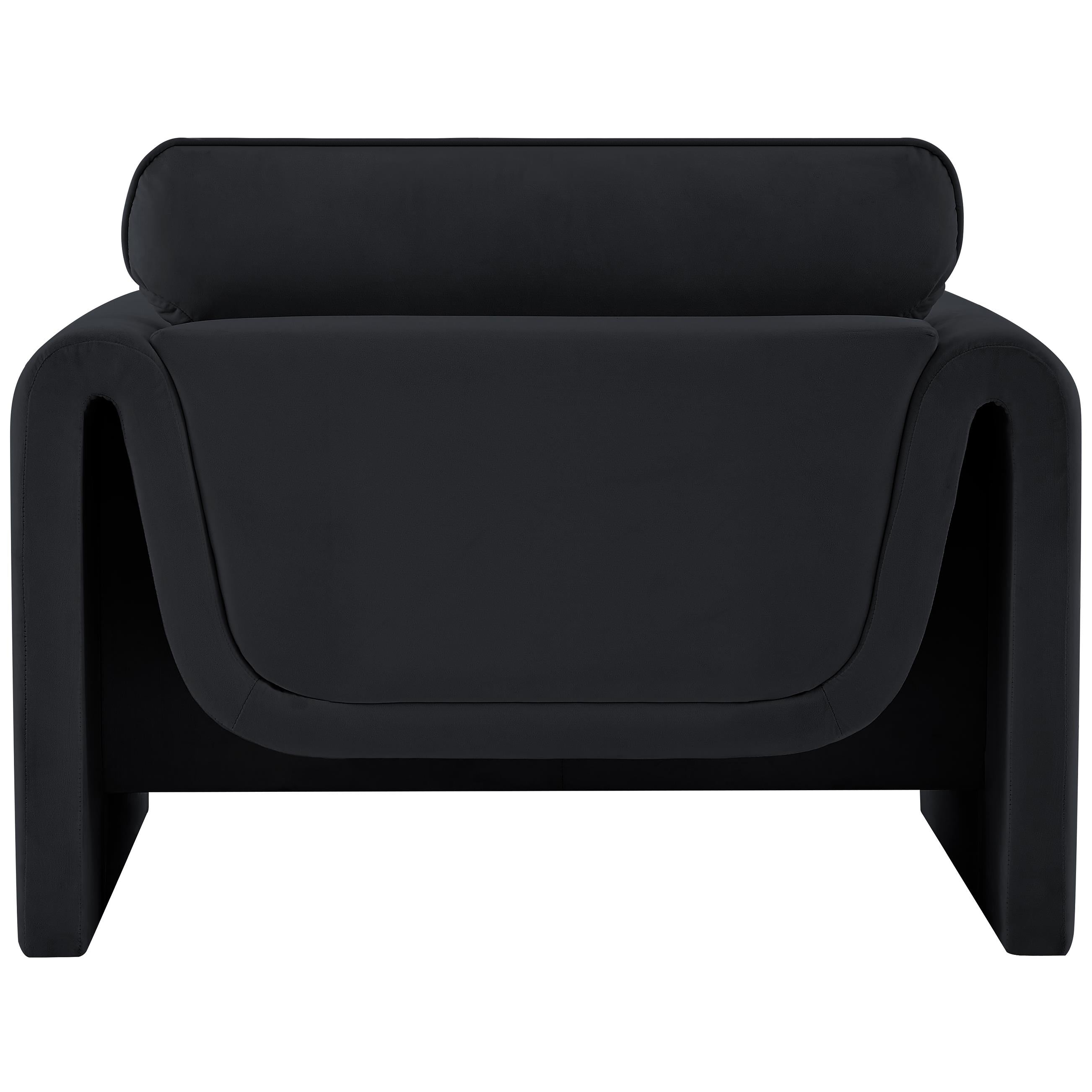 Meridian Sloan Black Velvet Fabric Chair