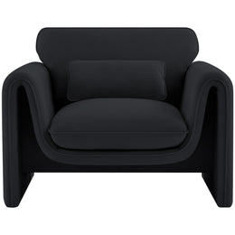 Meridian Sloan Black Velvet Fabric Chair