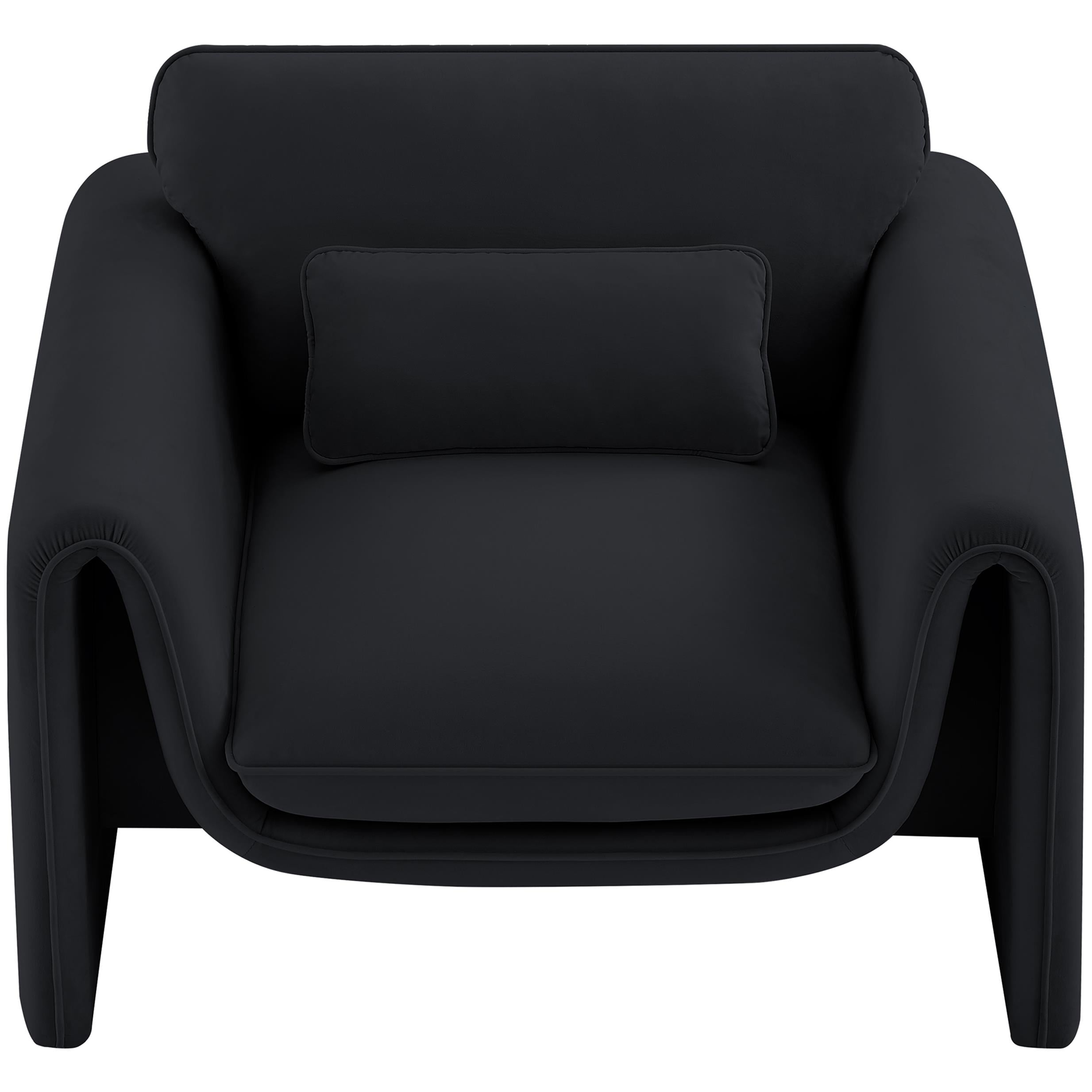 Meridian Sloan Black Velvet Fabric Chair