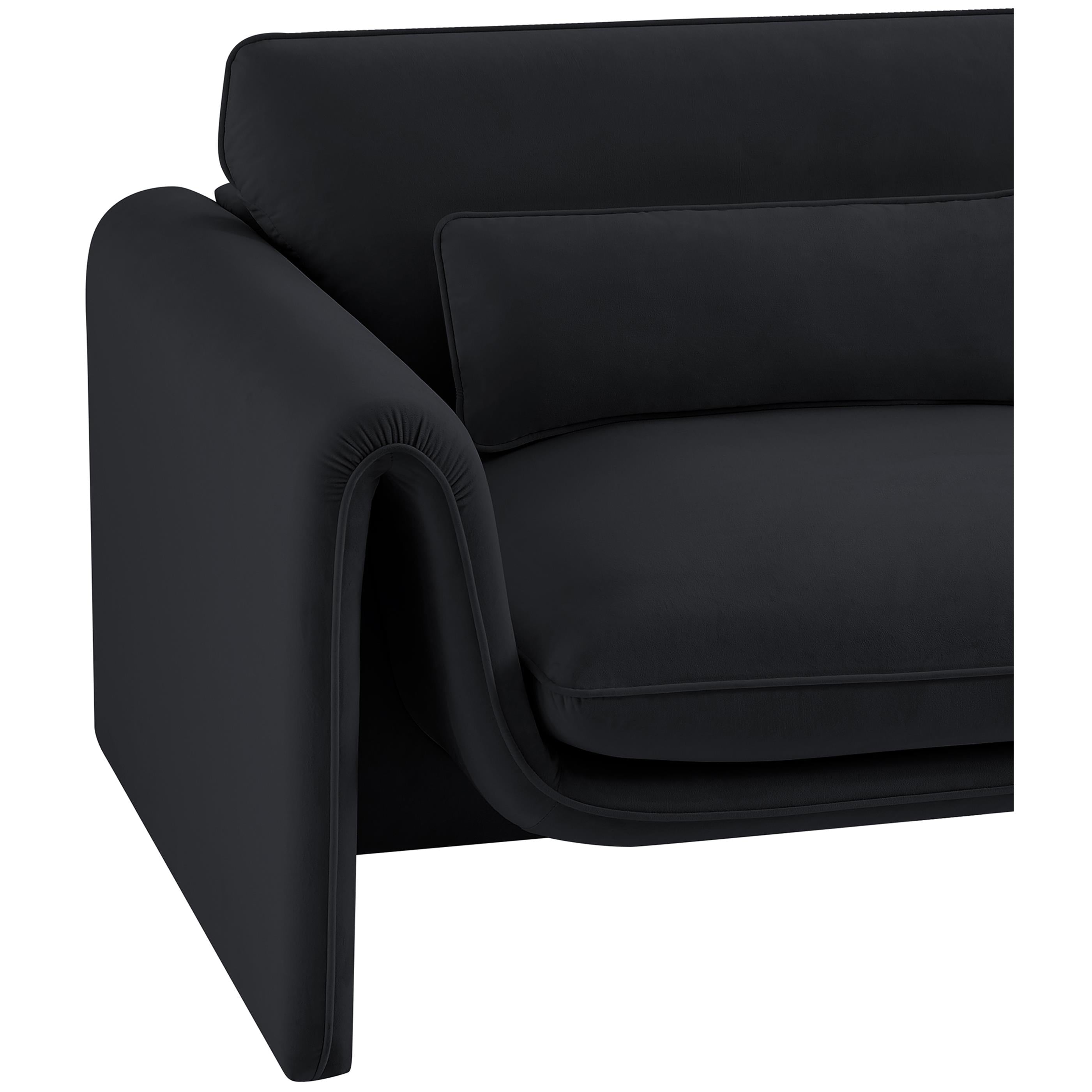 Meridian Sloan Black Velvet Fabric Chair