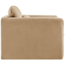 Meridian Sloan Camel Velvet Fabric Chair
