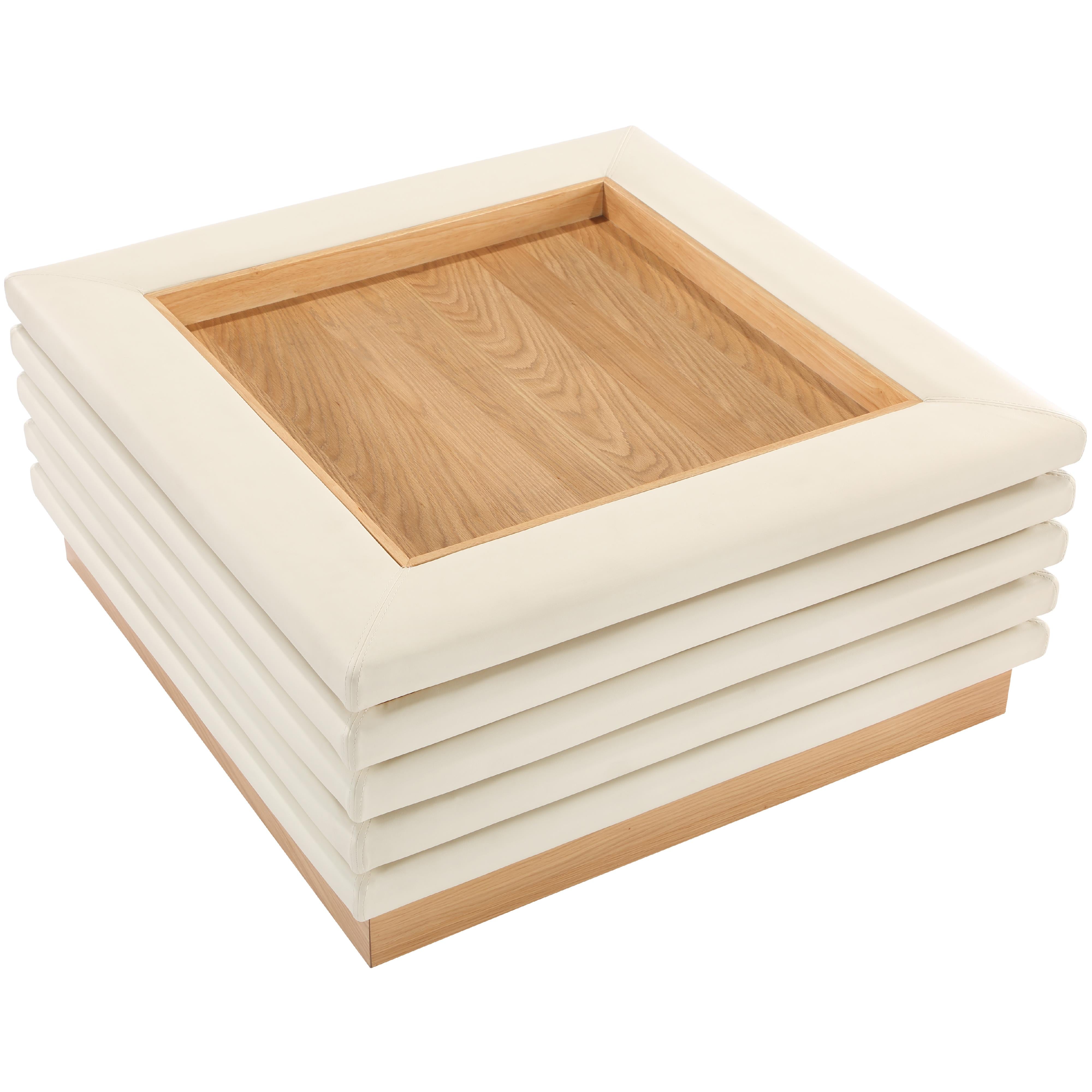 Meridian Rory Cream Vegan Leather Coffee Table