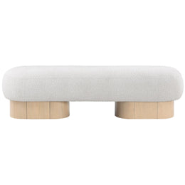 Meridian Robertson Cream Boucle Fabric Bench