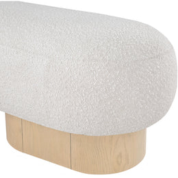 Meridian Robertson Cream Boucle Fabric Bench