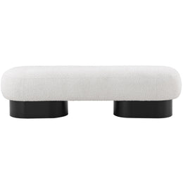 Meridian Robertson Cream Boucle Fabric Bench