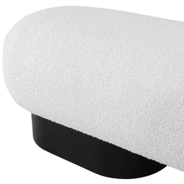Meridian Robertson Cream Boucle Fabric Bench