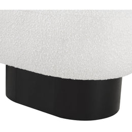 Meridian Robertson Cream Boucle Fabric Bench