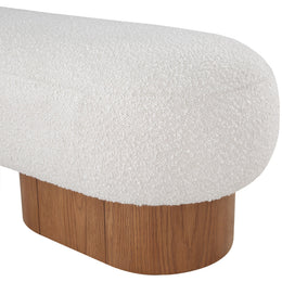 Meridian Robertson Cream Boucle Fabric Bench