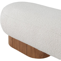 Meridian Robertson Cream Boucle Fabric Bench