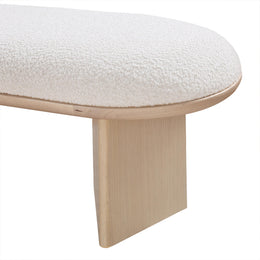 Meridian Wilshire Cream Boucle Fabric Bench